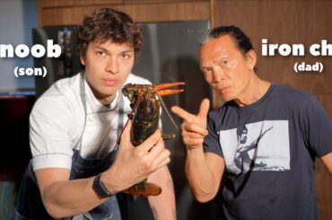 Chef Dad teaches Son how to cook *first time*