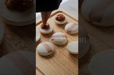 Caramel Pecan Filling Macarons #shorts
