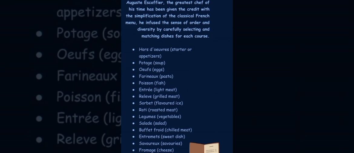 Pronunciation of French Classical Menu