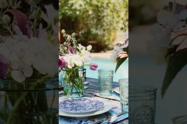 al fresco summer dining vintage poolside lunch picnic tablescapes outdoors