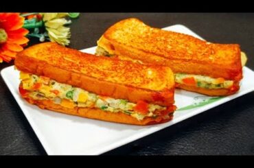 New healthy breakfast recipe! Easy snacks to make at home! French toast! Vegetarian food recipes