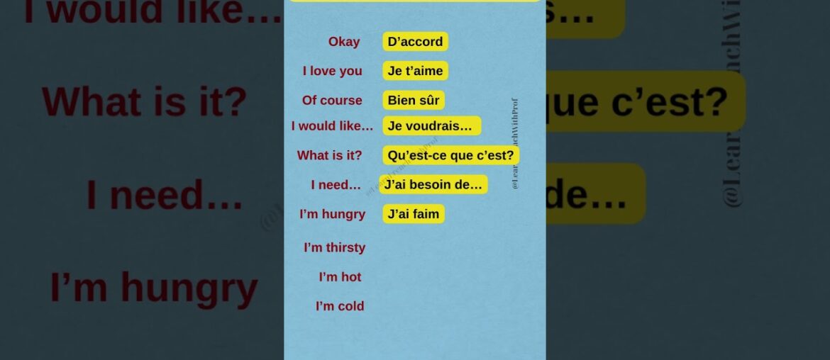 Learn Commonly Used French Expressions - French Vocabulary  #frenchforbeginners #French