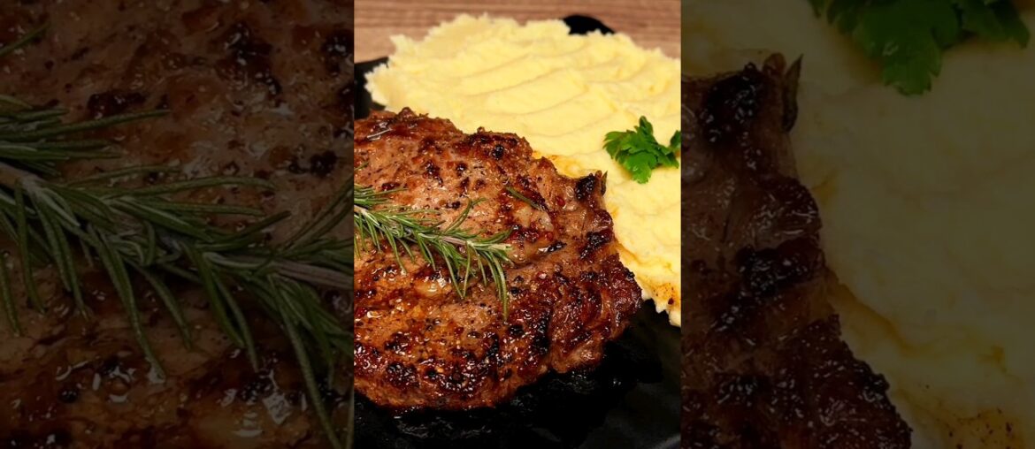Super Juicy Steak with Mashed Potatoes #potato #shorts