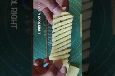Cool Potato Cutting Hack (spiral potato) - can fry or bake! #Shorts