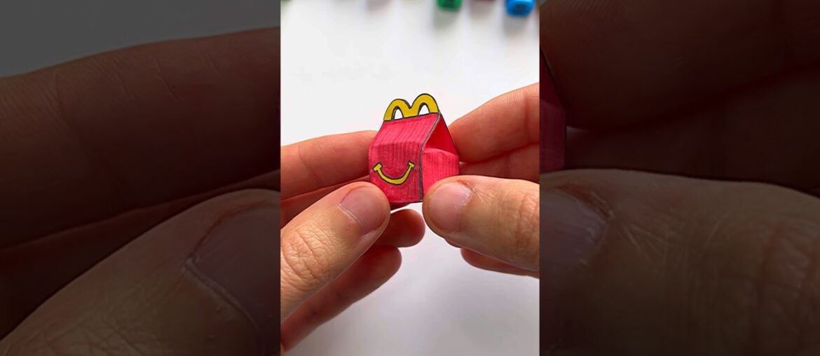 Miniature McDonald’s Happy Meal Idea #shorts #art #papercraft