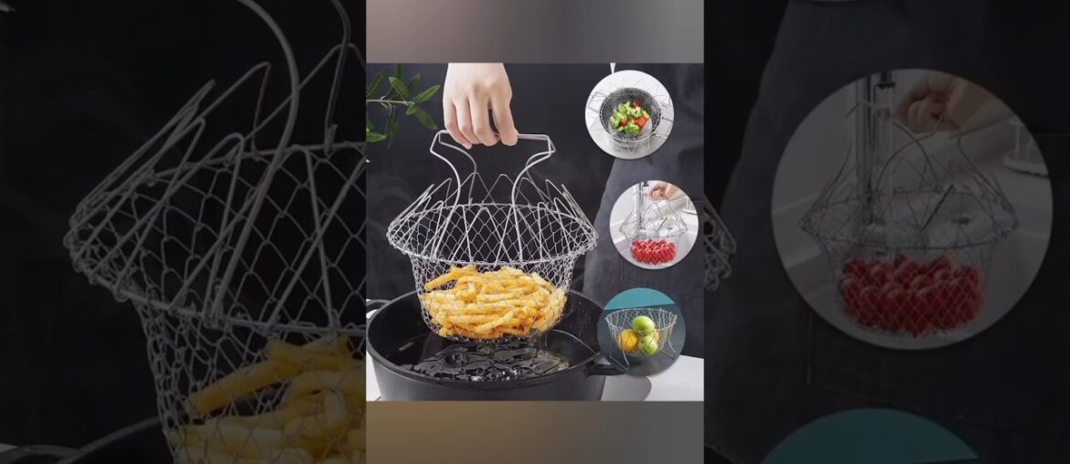 Multifunction Rinse Strain Fry French Chef Basket Drainer Magic Basket Net Kitchen Gadgets