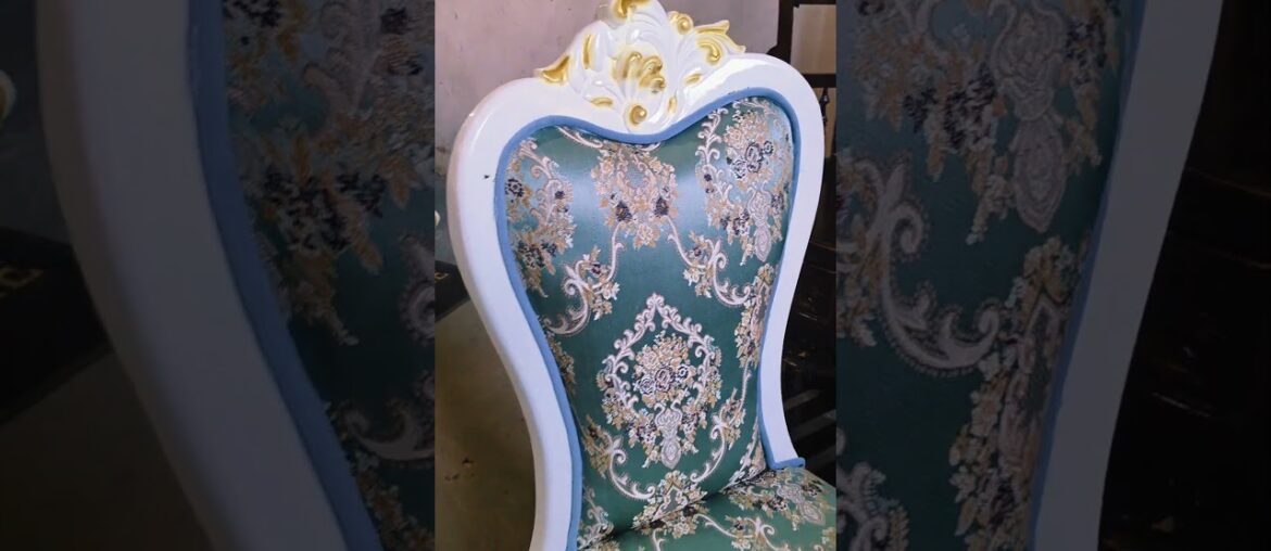 wood carving dining chair  white and gold #youtubeshorts #video #short #homedecore