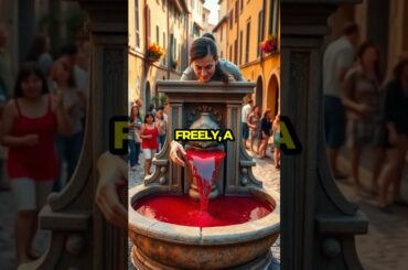 Discover the Magical Wine Fountain in Italy's Enchanted Village! #shortvideo #shorts #youtube