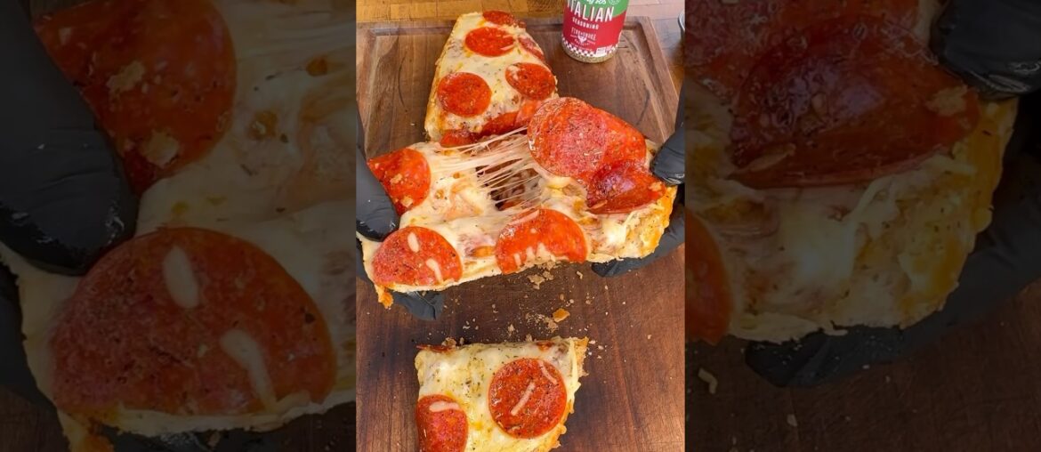 French bread pizza with Vinny Rs Italian Seasoning by @Fire & Smoke Society