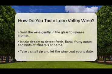 How Do You Taste Loire Valley Wine? - France Fact File