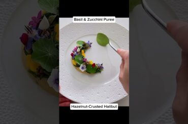 Fine Dining Halibut with Hazelnut Crust, Mashed Potatoes & White Wine Sauce #shorts