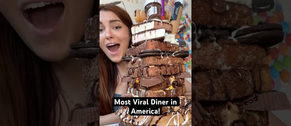 Everything I ate at the most viral diner in America! #foodie #shorts #nutella #eating #dessert