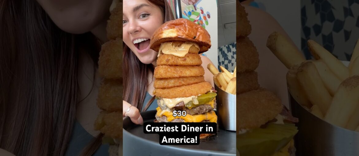 Everything I ate at the craziest diner in America! #foodie #shorts #eating #burger #burrito