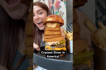 Everything I ate at the craziest diner in America! #foodie #shorts #eating #burger #burrito