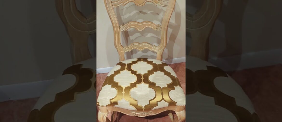 Re-upholstering Country French Dining room chairs from 1980s #decor #furniture