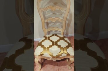 Re-upholstering Country French Dining room chairs from 1980s #decor #furniture