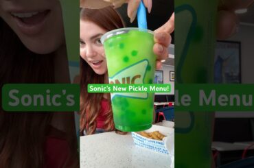Trying Sonic’s new pickle menu! #foodie #shorts #eating #fastfood #pickles #burger #fries