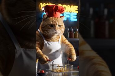 cat cooking french fry #youtubereels #trendingcar#catcooking #viralreels
