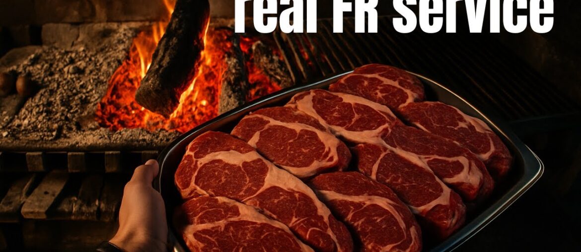 intense hot service with a wood-fired grill in a French restaurant