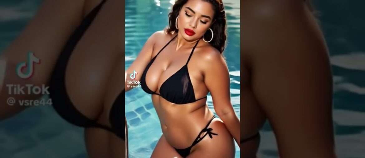 Sexy French woman in black bikini drinking red wine