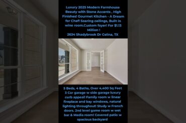Luxury Modern Farmhouse 2025 with soaring ceilings, Gourmet Kitchen, study w French doors & MORE