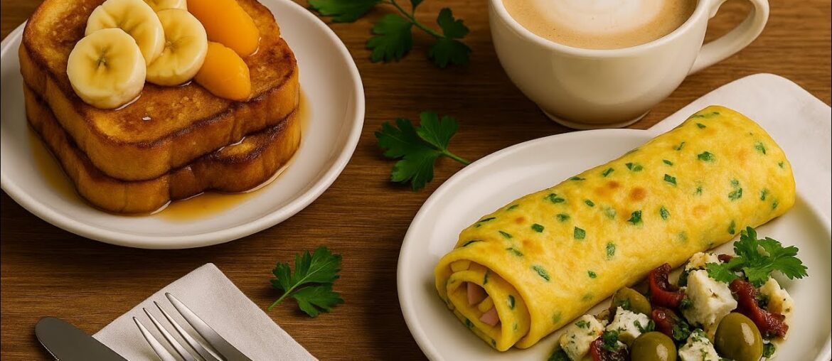 Banana French Toast & Marinated Feta Omelet | Fancy & Healthy Breakfast Ideas