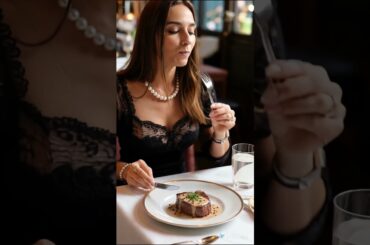 Gourmet Steak au Poivre in a Fine Dining Setting #SteakAuPoivre #FineDining #SteakLover