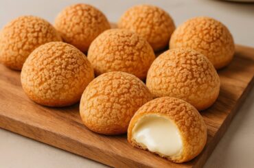 From Simple Ingredients to Stunning Cream Puffs (French Choux au Craquelin)