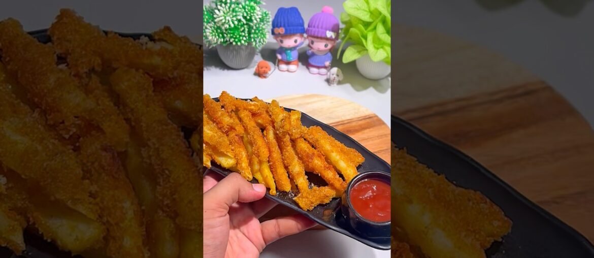 Trending Bread Crumbs French Fries Recipe #recipe #breadcrumbs #frenchfries #shortsrecipe #snacks