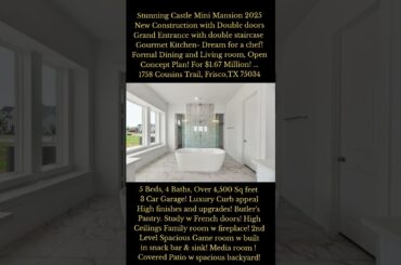 Stunning Castle Mini Mansion 2025, with Double staircase,  High finishes, High Vaulted ceilings!