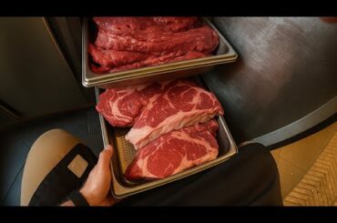 Live service in a French grill restaurant from a first-person perspective