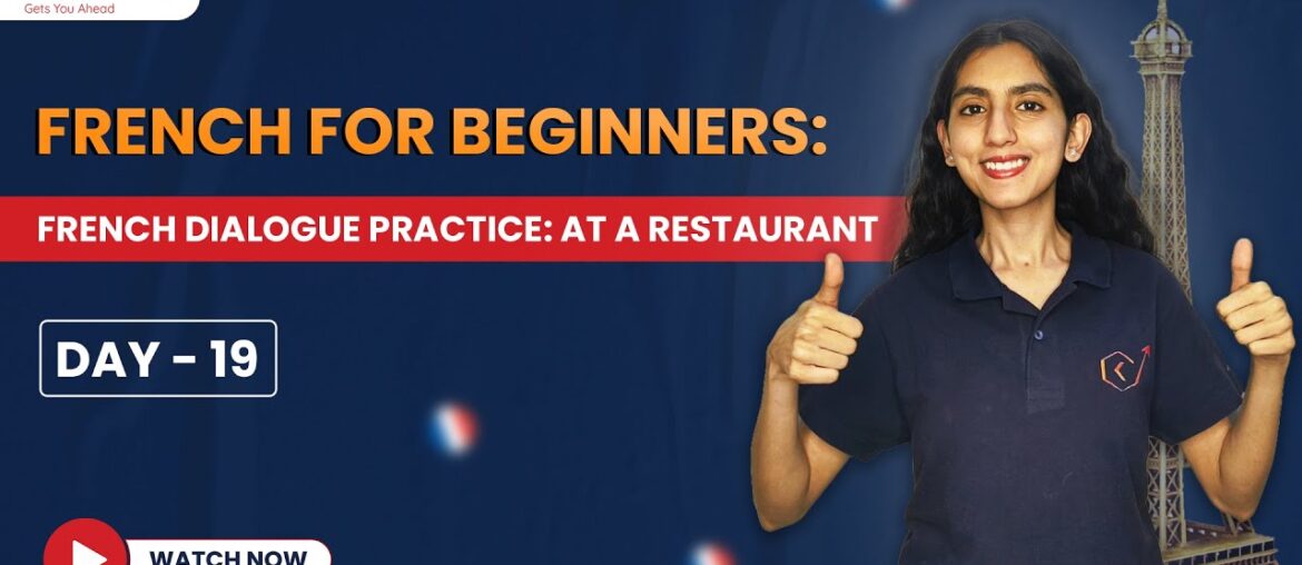 French Dialogue in Restaurant | French Restaurant Conversation | French Course - Day 19
