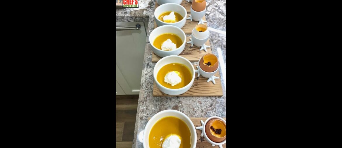 French Faves: Carrot Duo Part 2: Carrot Ginger Soup with Calvados Cream