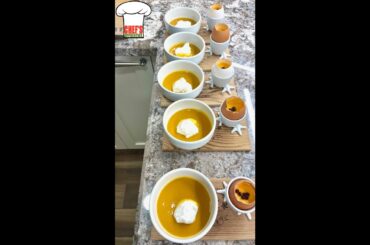 French Faves: Carrot Duo Part 2: Carrot Ginger Soup with Calvados Cream