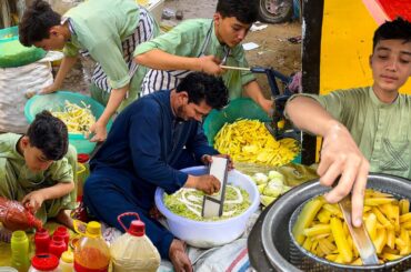 16 Year Old Kid Selling Crispy Finger Chips | Perfect French Fries Recipe | Pakistani Street Food
