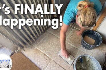 CHATEAU Kitchen PROGRESS! Finishing the Stone Floor.