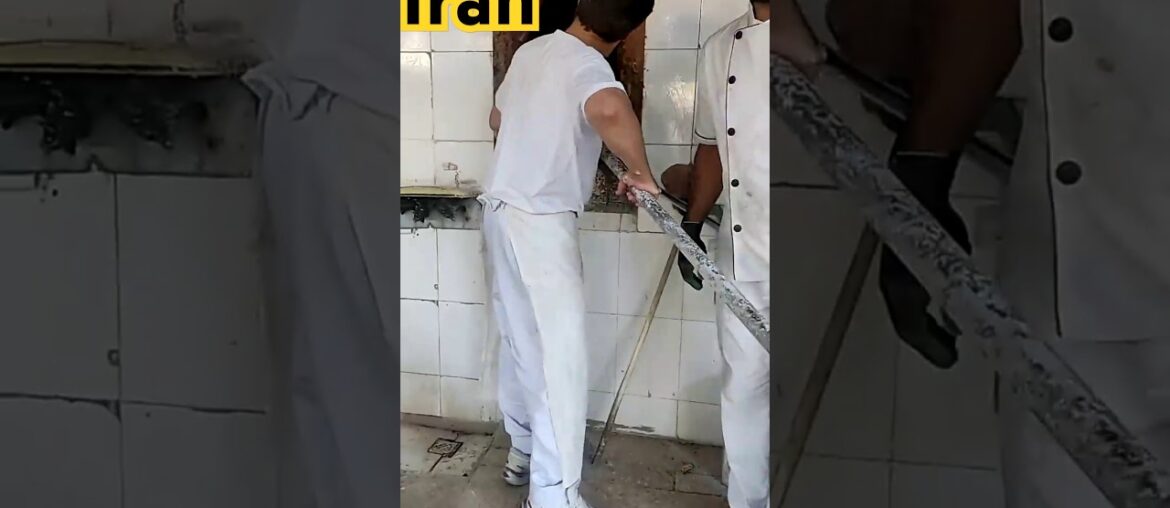 The first European bread invented in Iran, with stone oven #shortsvideo