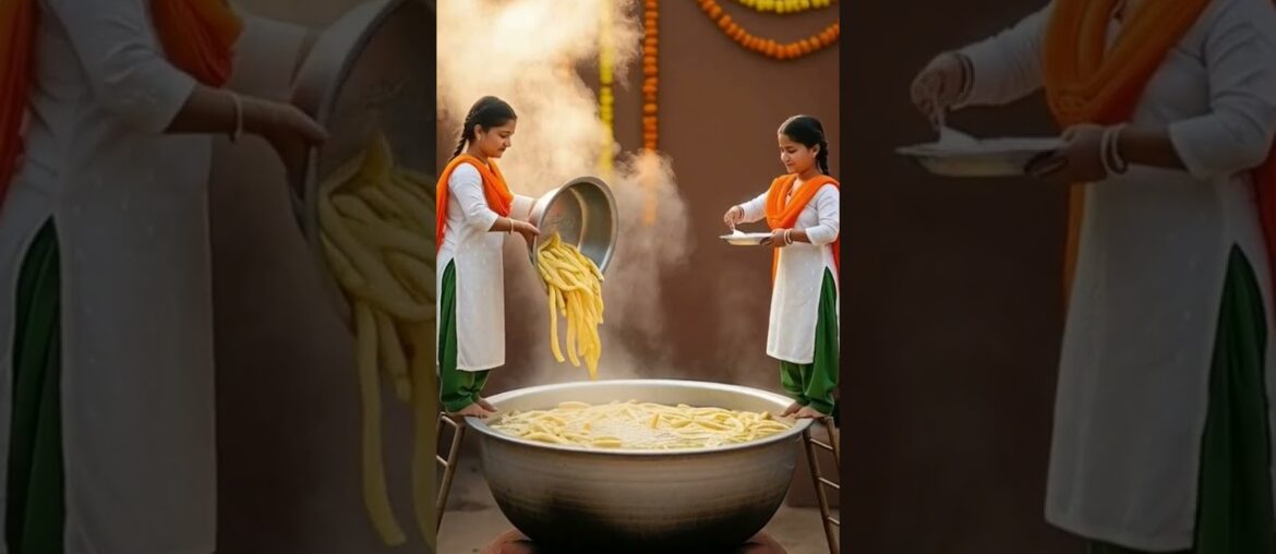 Tricolor French Fries | Village style for Independence Day #shorts #shortsfeed #viral #tinyworld