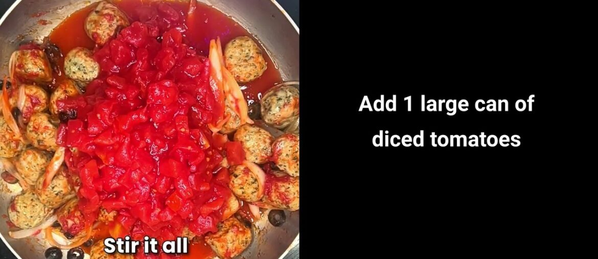 Creamy Tomato Meatballs with Olives and Basil