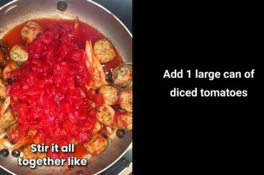 Creamy Tomato Meatballs with Olives and Basil