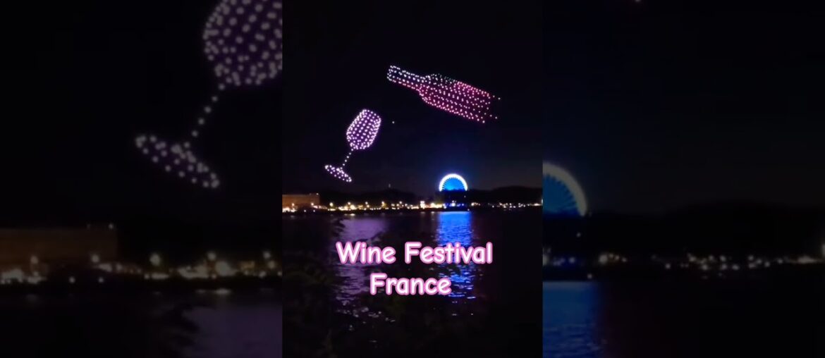 Wine festival in Bordeaux, France is celebrated with 400 drones. #viral #drone