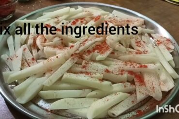 #Crispy Oven-Baked French Fries #Healthy French Fries Recipe #Oil-Free Snack in oven