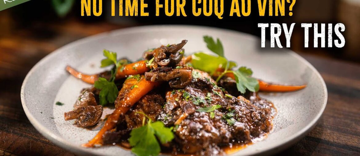 Rustic Chicken in a Rich Red Wine Sauce