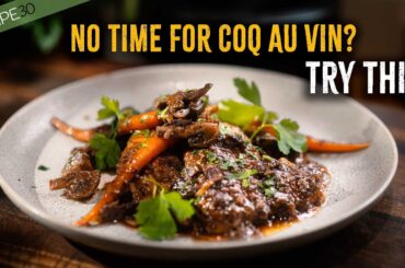 Rustic Chicken in a Rich Red Wine Sauce