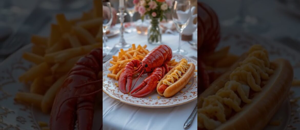 Abomination Meal: lobster, hot dog, and fries.  #terriblecooking #wasteoftime #shorts