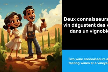 Say it in French I Two wine connoisseurs are tasting wines at a vineyard