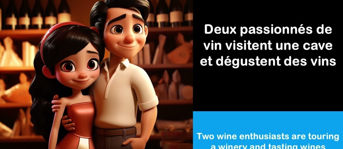 Say it in French I Two wine enthusiasts are touring a winery and tasting wines Say it in French I Two wine enthusiasts are touring a winery and tasting wines