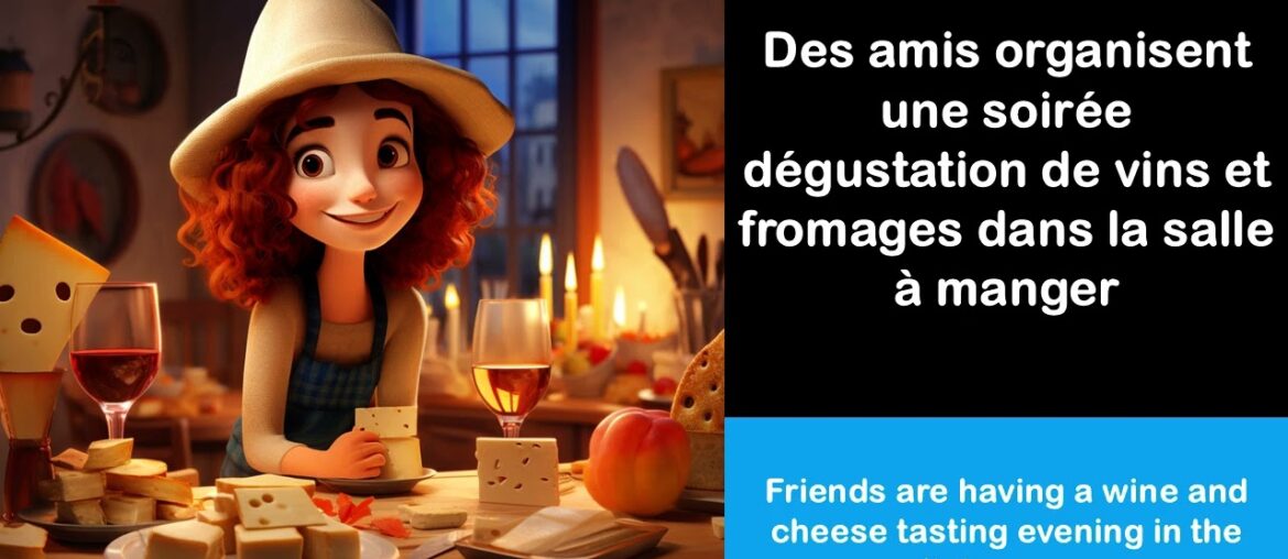 Say it in French I Friends are having a wine and cheese tasting evening in the dining room