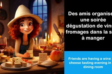 Say it in French I Friends are having a wine and cheese tasting evening in the dining room