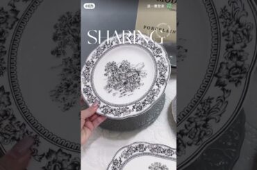 Gray French vintage tableware set!#Dining table #Ceramic tableware #Vintage plates